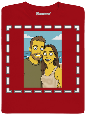 Simpsonovi z vlastní fotky pánské tričko Red