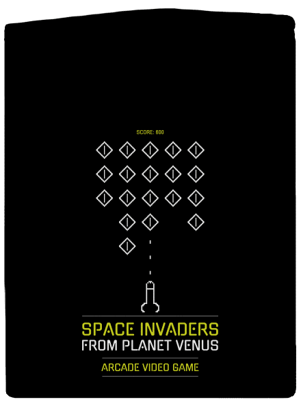Space Invaders pánská mikina na zip Black