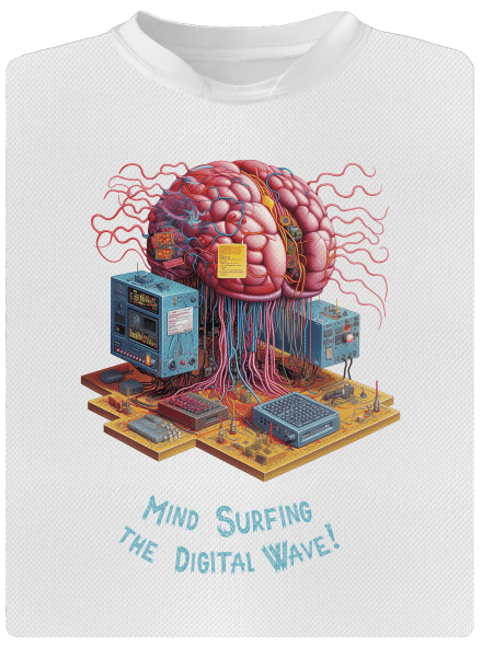 Mind surfing the digital wave dětské sportovní tričko White