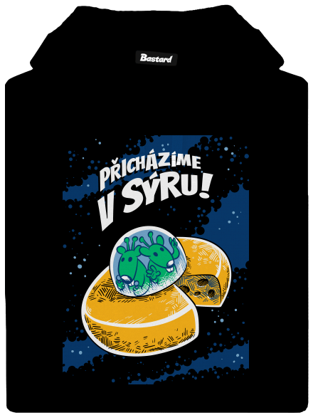 Přicházíme v sýru dámská mikina klokanka Black