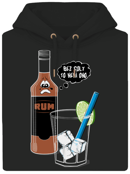 Rum a Cola unisex mikina premium Dark Black
