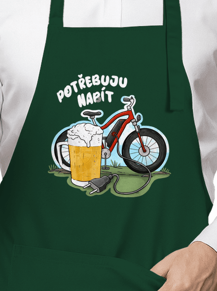 Potřebuju napít zástěra Bottle Green