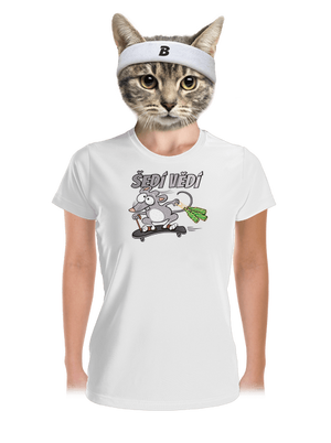 Šedí vědí - myšák dámské sportovní tričko White