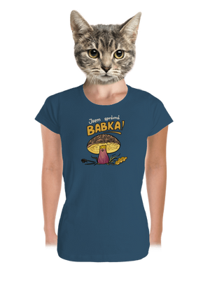 Babka a hříbeček dámské tričko premium Petrol Blue