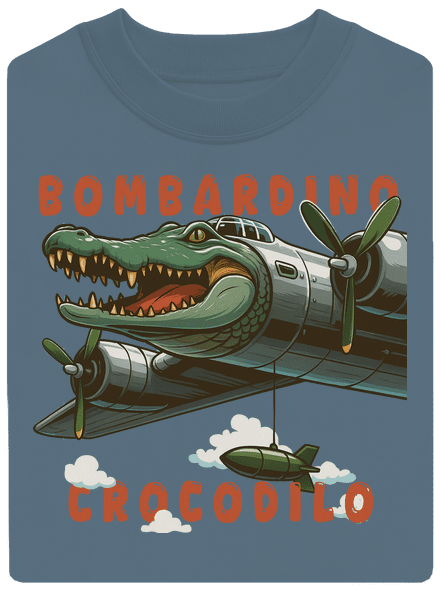 Bombardino Crocodilo – Italian Brainrot unisex mikina bez kapuce Nordic Blue