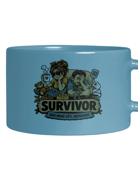 Survivor  hrnek makronka Blue Macaron