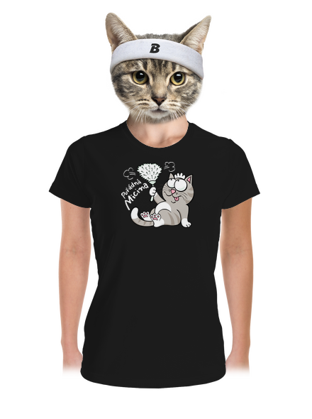 Macek a Micina dámské sportovní tričko Black