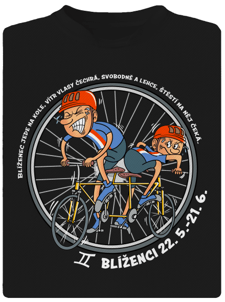 Cyklistický horoskop: Blíženci pánské sportovní tričko Black