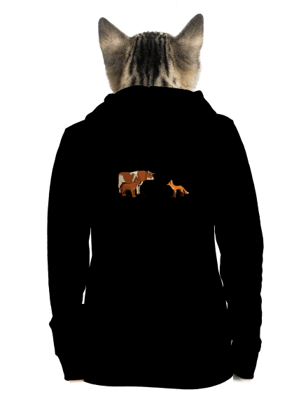 Vůl, pes a vulpes dámská mikina na zip Black