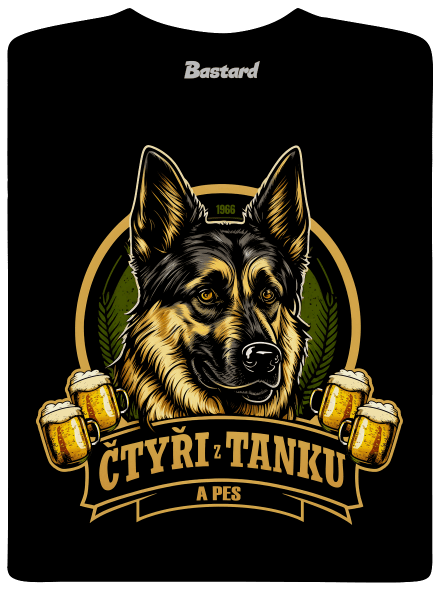 Čtyři z tanku a pes pánské tričko Black