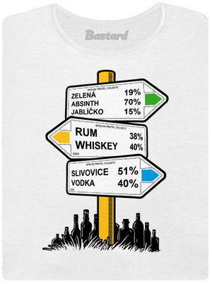 Rozcestník dámské tričko s lemem White