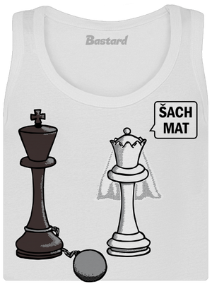 Šach mat dámské tílko klasické White