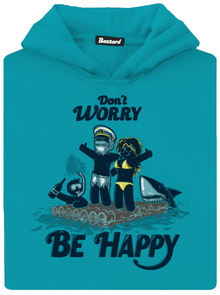 Don't worry dětská mikina klokanka Hawaiian Blue