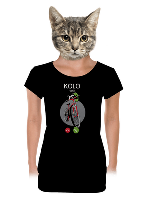 Kolo volá dámské tričko s lemem Black