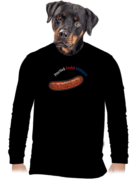 Poctivá buchta a klobása pánské dlouhý rukáv Black