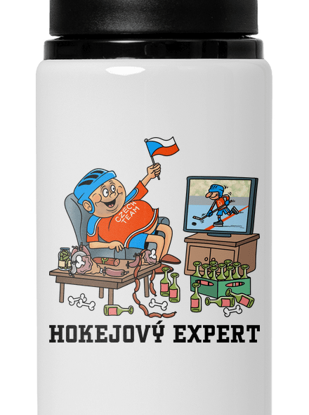 Hokejový expert lahev na vodu White