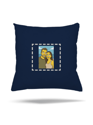 Simpsonovi z vlastní fotky polštář Dark Navy