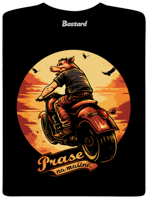 Prase na mašině dětské tričko Black