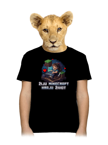 Žiju Minecraft dětské tričko Black