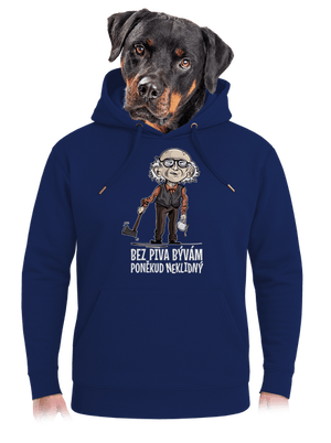 Neklidný bez piva unisex mikina premium Navy