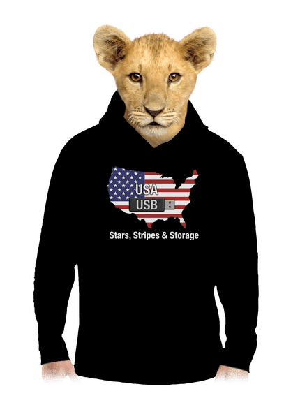 USA a USB dětská mikina klokanka Black