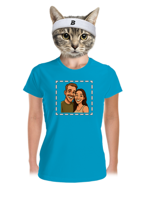 Karikatura z vlastní fotky dámské sportovní tričko Blue Atol