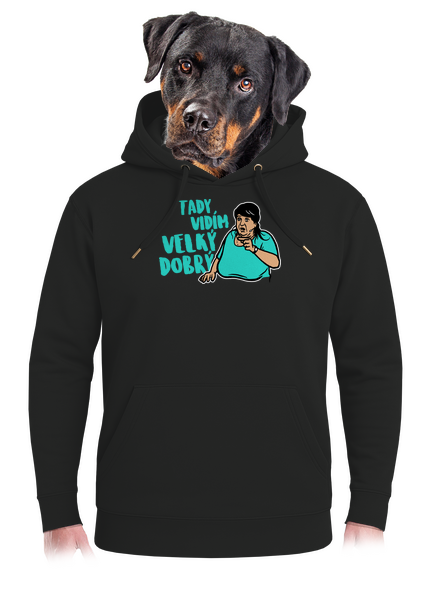 Velký dobrý unisex mikina premium Dark Black