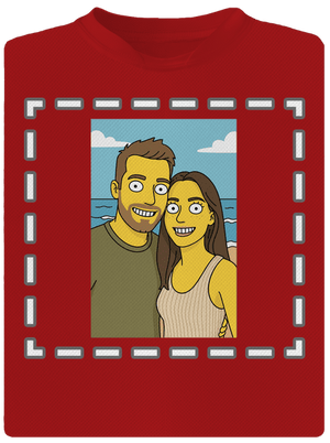 Simpsonovi z vlastní fotky pánské sportovní tričko Red Mal