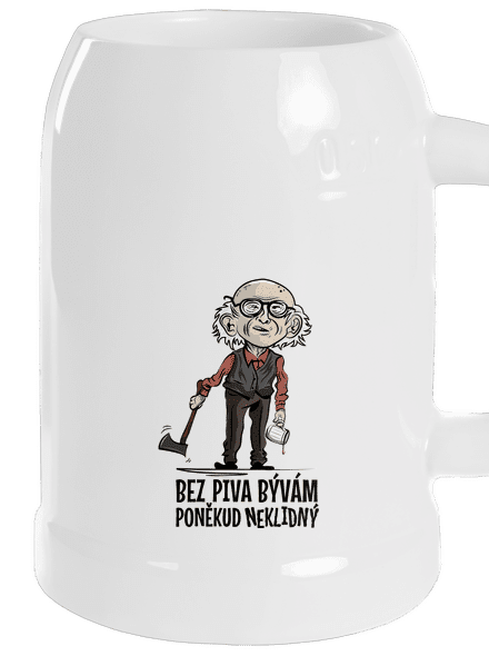 Neklidný bez piva půllitr White