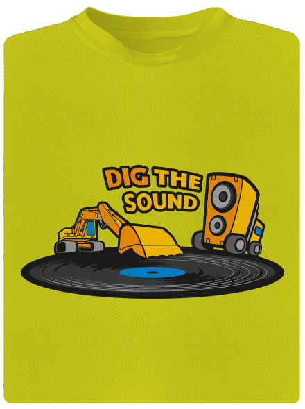Dig the sound pánské sportovní tričko Neon Yellow