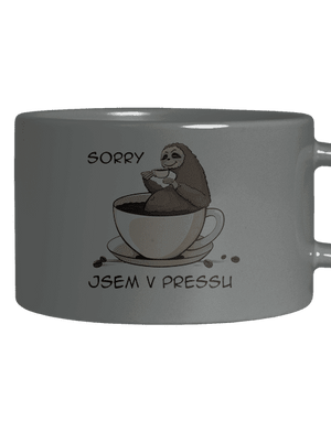 V pressu hrnek makronka Grey Macaron