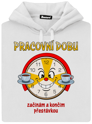 Pracovní doba dámská mikina klokanka White