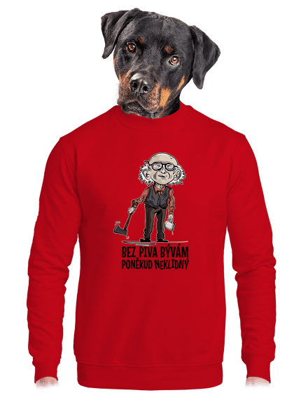 Neklidný bez piva unisex mikina bez kapuce Red
