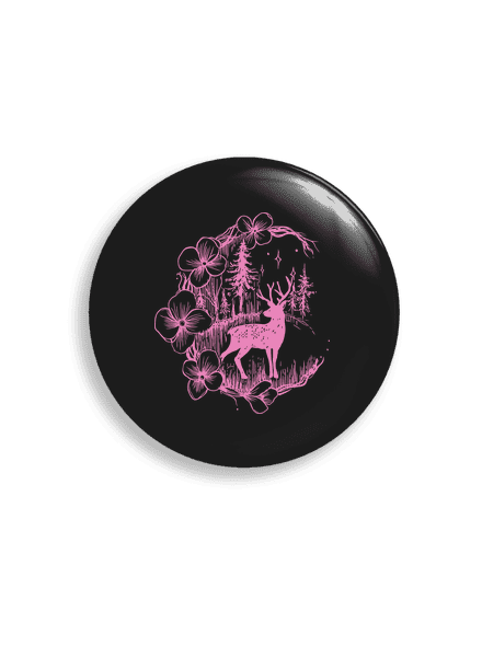 Jelen v květu růžový placka uni