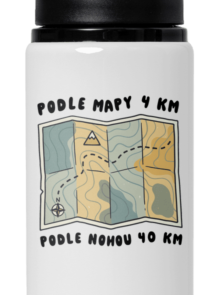 Podle mapy 4 km lahev na vodu White