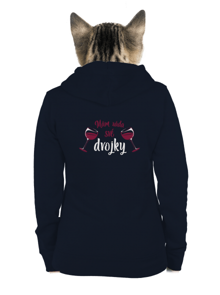 Dvojky dámská mikina na zip Navy Mal