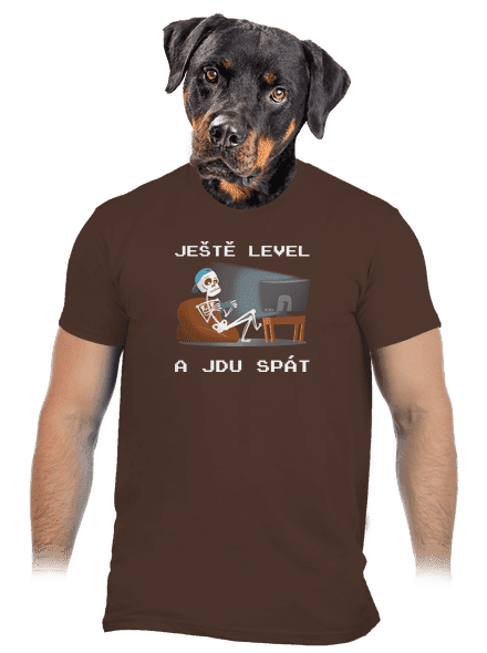 Ještě level pánské tričko Brown