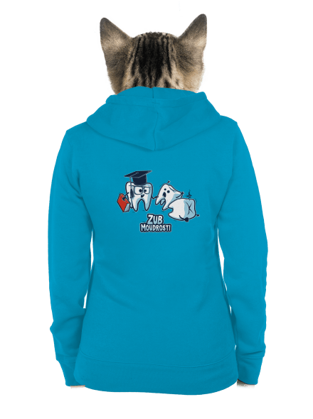 Zub moudrosti dámská mikina na zip Blue Atol
