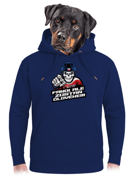 Fandi, ale zůstaň člověkem unisex mikina premium Navy