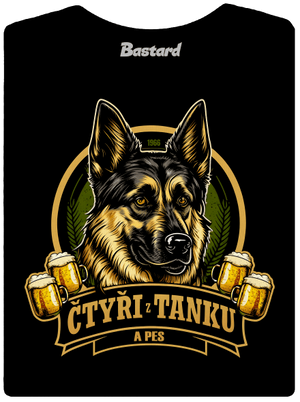 Čtyři z tanku a pes dámské tričko s lemem Black