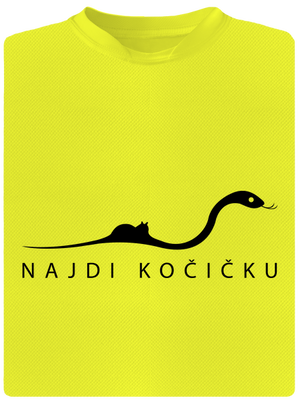 Najdi kočičku pánské sportovní tričko Neon Yellow