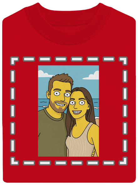 Simpsonovi z vlastní fotky unisex mikina bez kapuce Red