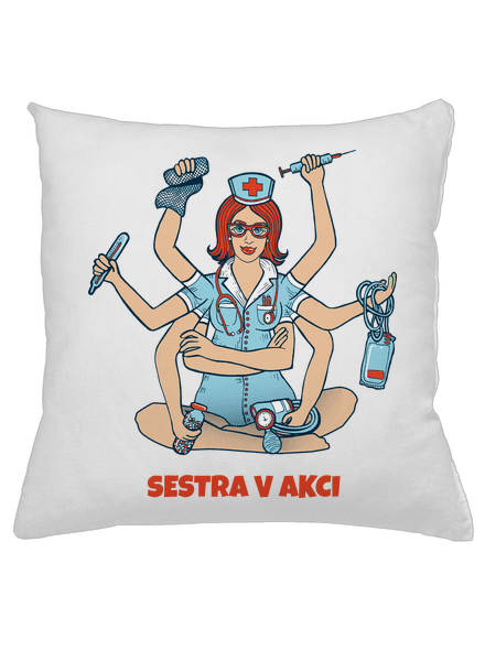 Sestra v akci polštář White