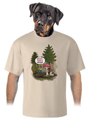 Bacha houbař unisex tričko oversized Almond