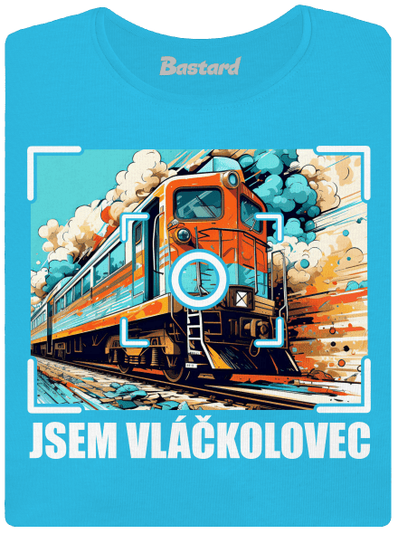 Jsem vláčkolovec dámské tričko s lemem Blue Atol
