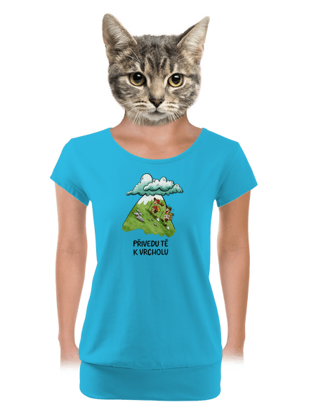 Přivedu tě k vrcholu dámské tričko s lemem Blue Atol