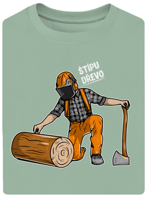 Dřevorubec unisex tričko oversized Sage