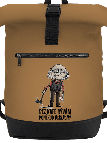 Neklidný bez kafe batoh Caramel