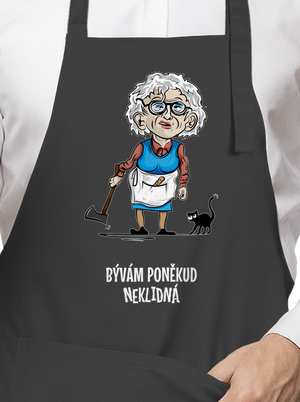 Neklidná - vlastní text zástěra Dark Grey