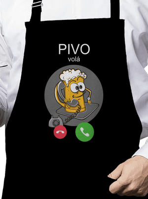 Pivo volá zástěra Black